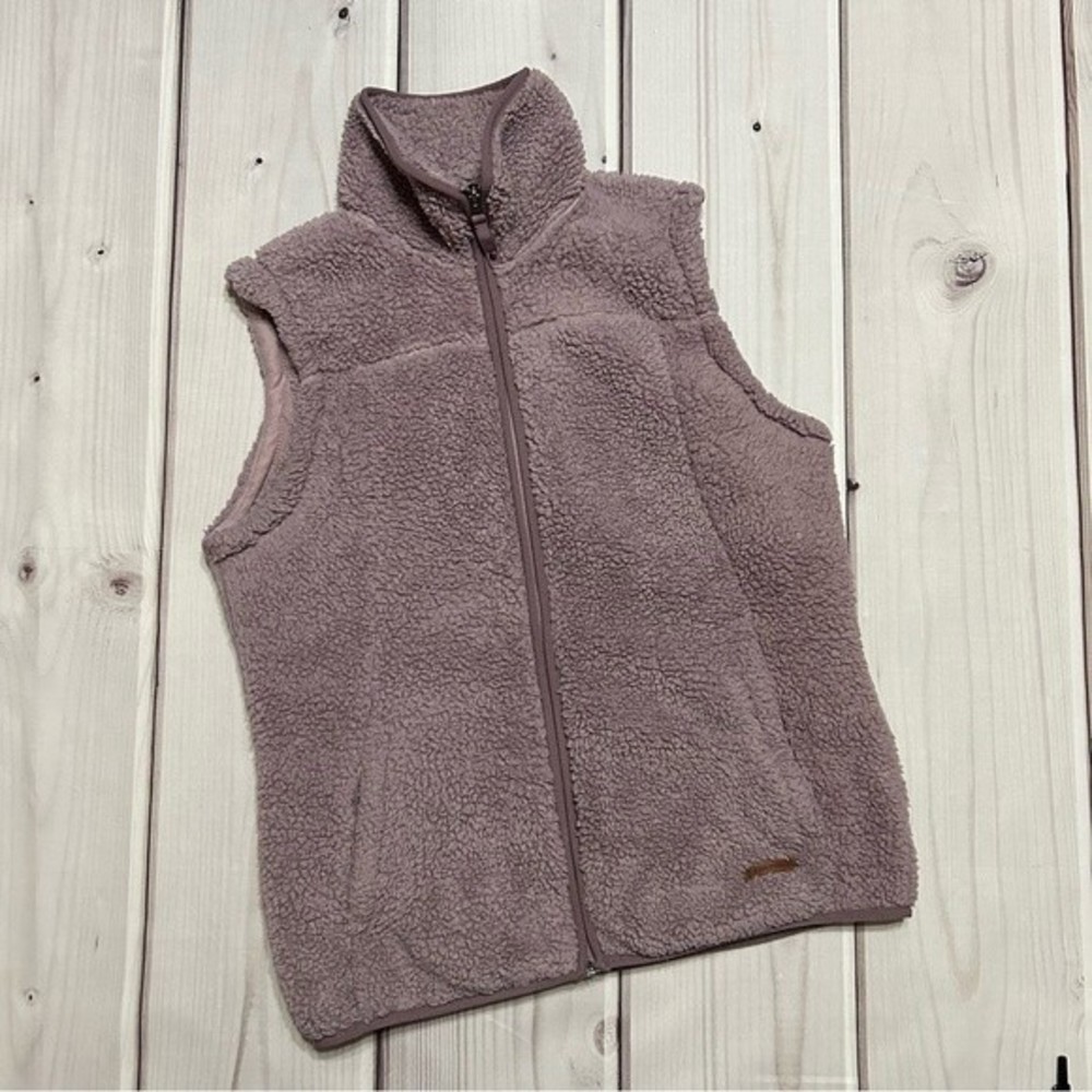 Free Country soft Sherpa type purple vest full zip with zip pockets size M